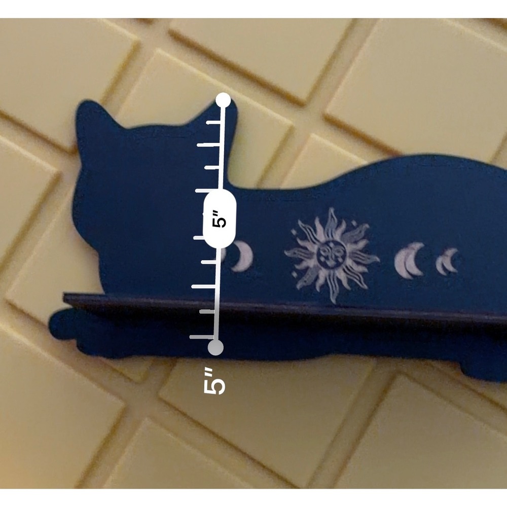 Black‎ Cat Celestial Shelf Sun Moon Phases Wooden